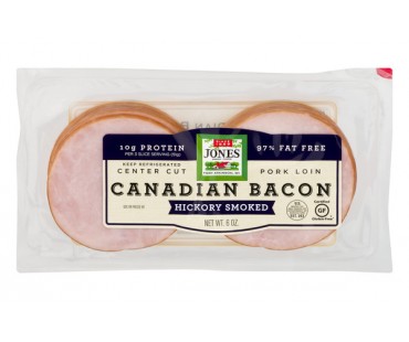 Jones Dairy Farm Canadian Bacon Hickory Smoked 10 Ct 6 Oz Package