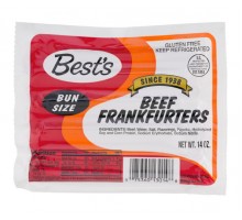 Best's Beef Frankfurters Bun Size 14 Oz Package