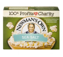 Newman's Own Sea Salt Microwave Popcorn 3 Count 3.35 Oz Box