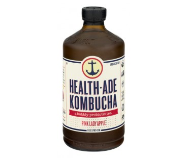 Health-Ade Kombucha Bubbly Probiotic Tea Pink Lady Apple 16 Fl Oz Bottle