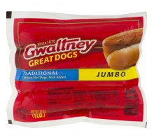 Gwaltney Great Dogs Traditional Jumbo Hot Dogs 16 Oz Package