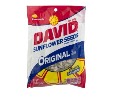 David Sunflower Seeds Original 5.25 Oz Resealable Bag