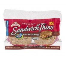 Arnold Sandwich Thins 100% Whole Wheat Rolls 8 Ct 12 Oz Package