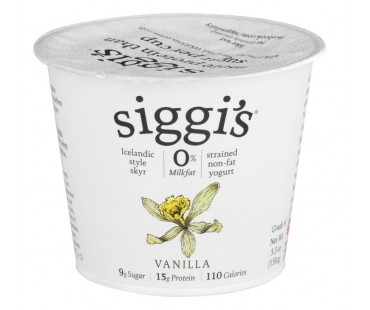 Siggi's Icelandic Style Strained Non-Fat Yogurt Vanilla 5.3 Oz Cup