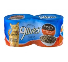 9Lives Cat Food Hearty Cuts With Real Turkey In Gravy 4 Count 5.5 Oz Pack