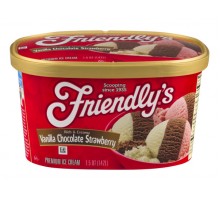 Friendly's Premium Ice Cream Vanilla Chocolate Strawberry 1.5 Qt Carton