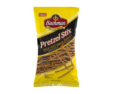 Bachman Pretzel Stix Brick Oven Flame Baked 12 Oz Bag