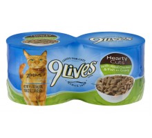 9Lives Cat Food Hearty Cuts With Real Chicken & Fish In Gravy 4 Count 5.5 Oz Overwrap