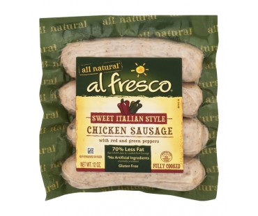 Al Fresco Chicken Sausage Sweet Italian Style 12 Oz Package