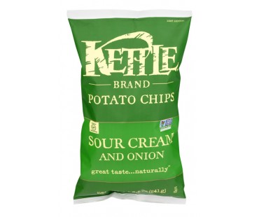 Kettle Brand Potato Chips Sour Cream And Onion 8.5 Oz Package