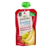 Beech-Nut Fruities On-The-Go Stage 2 Pear Banana & Raspberry Puree 3.5 Oz Pouch