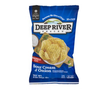 Deep River Snacks Krinkle Cut Potato Chips Sour Cream & Onion 2 Oz Package