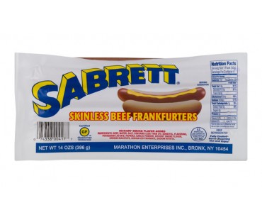 Sabrett Skinless Beef Fankfurters 8 Ct 14 Oz Package