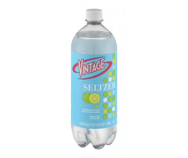 Vintage Seltzer Sodium Free Calorie Free Lime Flavored 33.8 Fl Oz Bottle
