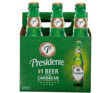 Presidente Pilsner Beer 12 Fl Oz 6 Pack Bottle