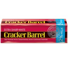 Kraft Cracker Barrel Extra Sharp-White Cheddar Made With 2% Milk Cheese 8 Oz Pack