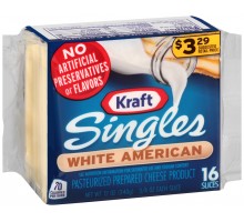 Kraft Singles White American Slices $3.29 Prepriced Cheese 12 Oz Pack