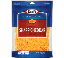 Kraft Natural Cheese Shredded Sharp Cheddar Cheese 8 Oz Peg