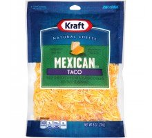 Kraft Natural Cheese Shredded Mexican Style Taco Cheese 8 Oz Peg