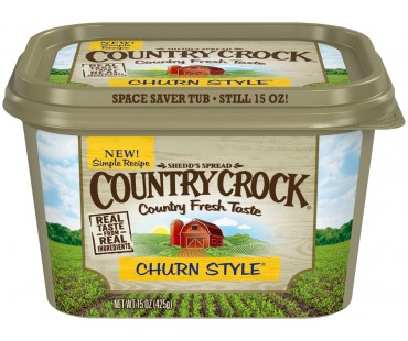 Shedd's Spread Country Crock Churn Style 40% Vegetable Oil Spread 15 Oz Plastic Tub