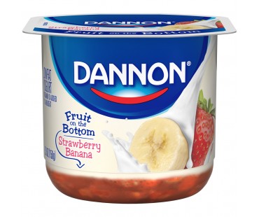 Dannon Fruit On The Bottom Strawberry Banana Lowfat Yogurt 5.3 Oz Cup