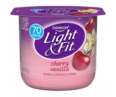 Light & Fit Original Cherry Vanilla Nonfat Yogurt 5.3 Oz Cup