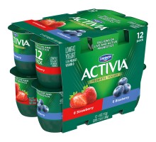 Activia Strawberry/Blueberry Lowfat Probiotic Yogurt 48 Oz Sleeve