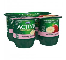 Activia Strawberry Banana Lowfat Probiotic Yogurt 16 Oz Pack
