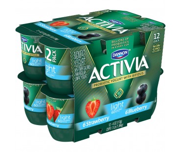 Activia Light Strawberry/Blueberry Nonfat Probiotic Yogurt 48 Oz Cups