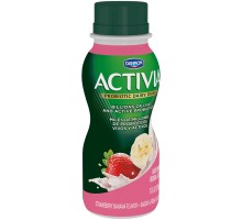 Activia Strawberry Banana Probiotic Drink 7 Fl Oz Plastic Bottle