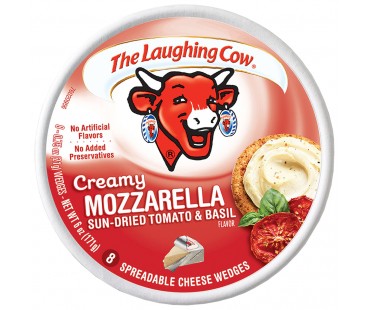 The Laughing Cow Creamy Mozzarella Sun-Dried Tomato & Basil Flavor Wedges Cheese 6 Oz Pack