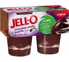 Jell-O Ready To Eat Orinigal Chocolate Vanilla Swirls Pudding Snacks 15.5 Oz Sleeve