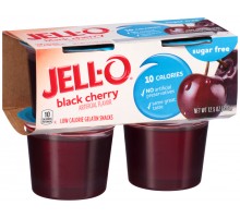 Jell-O Ready To Eat Sugar Free Black Cherry Low Calorie Gelatin Snacks 12.5 Oz Sleeve