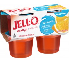 Jell-O Ready To Eat Sugar Free Orange Low Calorie Gelatin Snacks 12.5 Oz Sleeve