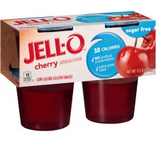 Jell-O Ready To Eat Sugar Free Cherry Low Calorie Gelatin Snacks 12.5 Oz Sleeve