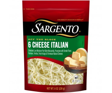 Sargento Off The Block 6 Cheese Italian Shredded Cheese 8 Oz Peg