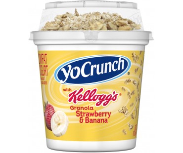 Yocrunch Strawberry & Banana With Kellogg's Granola Lowfat Yogurt 6 Oz Cup