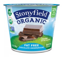 Stonyfield Farm Organic Fat Free Chocolate Underground Yogurt 5.3 Oz Cup
