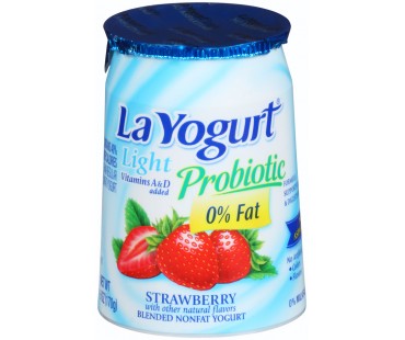 La Yogurt Light Probiotic Strawberry Blended Nonfat Yogurt 6 Oz Cup
