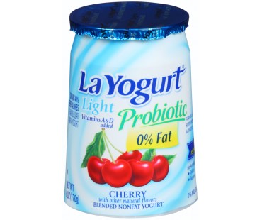 La Yogurt Light Probiotic Cherry Blended Nonfat Yogurt 6 Oz Cup
