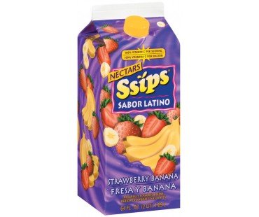 Ssips Sabor Latino Strawberry Banana Nectar Chilled Beverage 64 Oz Carton