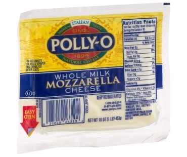 Polly-O Whole Milk Mozzarella Cheese 16 Oz Pack