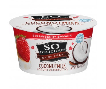 So Delicious Dairy Free Coconut Milk Strawberry Banana Yogurt Alternative 5.3 Oz Tub