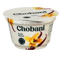 Chobani Vanilla Blended Non-Fat Greek Yogurt 5.3 Oz Cup
