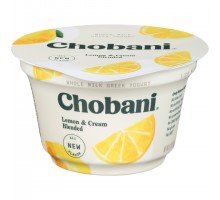 Chobani Lemon & Cream Blended Whole Milk Greek Yogurt 5.3 Oz Cup