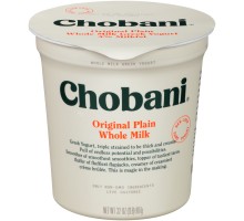 Chobani Original Plain Whole Milk Greek Yogurt 32 Oz Cup