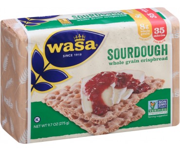 Wasa Sourdough Whole Grain Crispbread 9.7 Oz Wrapper