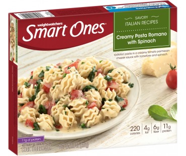 Weight Watchers Smart Ones Creamy Pasta Romano With Spinach Frozen Entree 9 Oz Box