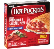 Hot Pockets Pepperoni & Sausage Pizza Frozen Sandwiches 9 Oz Box