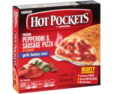 Hot Pockets Pepperoni & Sausage Pizza Frozen Sandwiches 9 Oz Box
